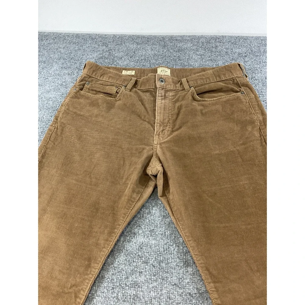 J Crew 770 Corduroy Pants Mens 35x32 Brown Slim Fit Cotton Corduroy Casual Chino